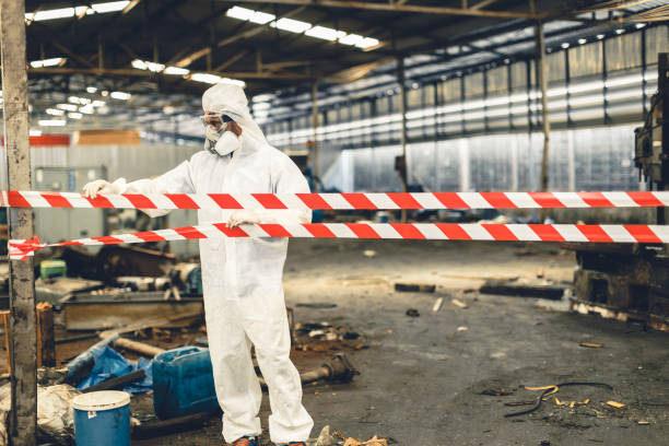 Professional Biohazard Cleanup technician working in Stanhope, NJ